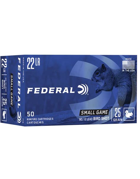 Federal 22 Cal Lr Bird Shot 25 Gr 12 Lead Shot 50 Rds