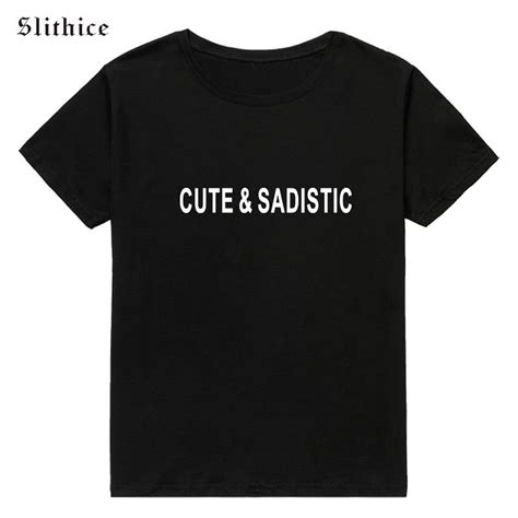 buy slithice cute sadistic punk letter print women s t shirt tees harajuku tumblr fashion black