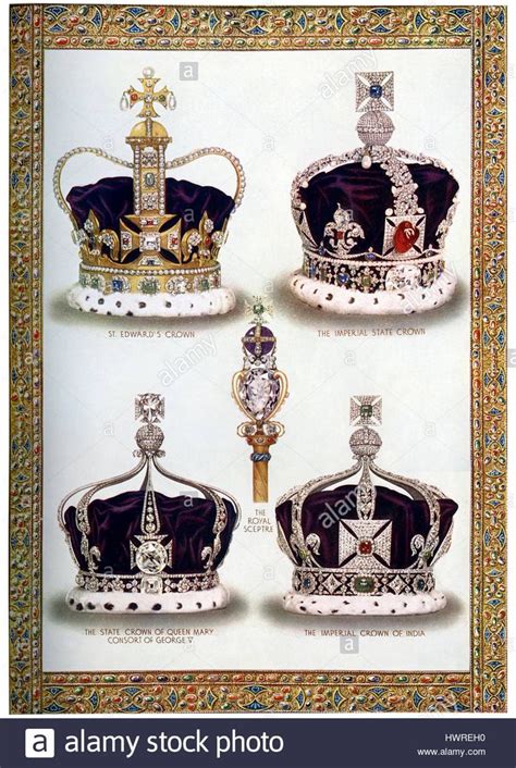 Royal Crowns And Sceptre Reign Of King George V C 1910 St Edwards