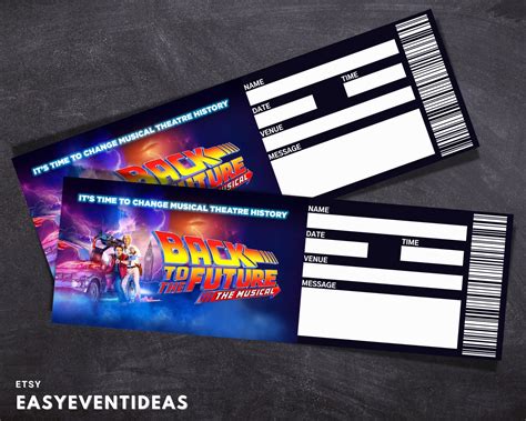 Printable Back To The Future Ticket Editable Tickets Etsy Uk