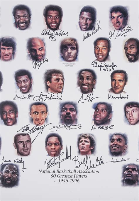 Lot Detail Nba 50 Greatest Players 25 X 38 Litho Signed By 29