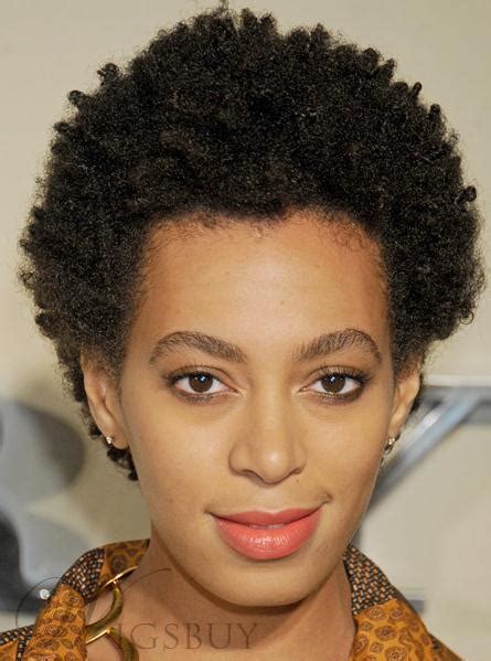 The afro is a legendary haircut for men. Solange Knowles Classic Afro Hairstyle Short Kinky Curly Hand Made Full Lace Wig 100% Real Human ...