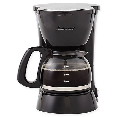 Continental Electric 4 Cup Coffee Maker In Black Bed