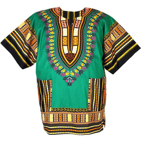 Green African Dashiki Shirt Dashikikiss