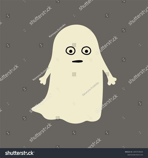 Cute Ghost Shocked Flat Style Character Stock Vector Royalty Free