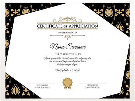 Elegant Certificate Of Appreciation Printable Certificate With