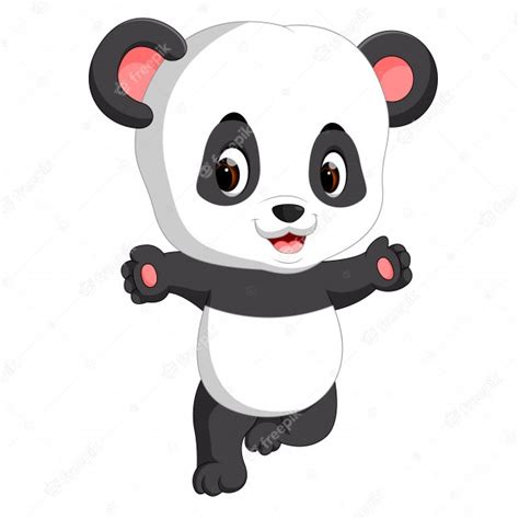 Desenho De Panda Bebê Fofo Vetor Premium