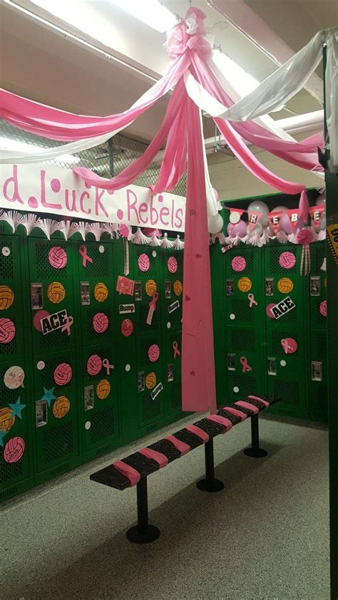 Volleyball Locker Room Decoration Pink Out Locker Room Decorations