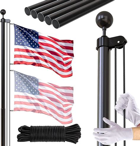 flag pole kit 25 ft extra thick heavy duty aluminum flagpole outsides inground flag poles with