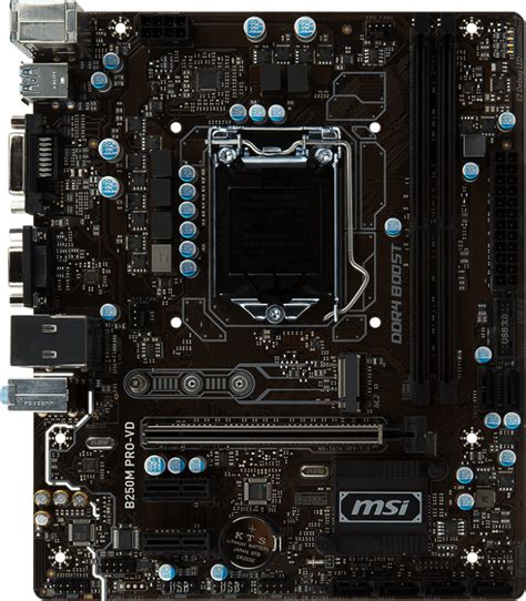 Msi B250m Pro Vd Motherboard Specifications On Motherboarddb