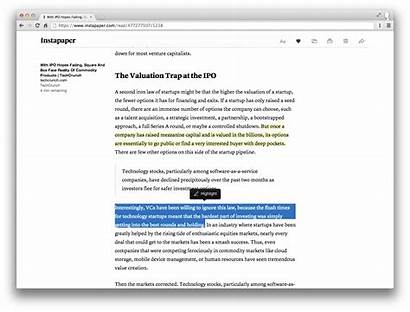 Highlight Text Feature Highlighting Website Instapaper Highlights