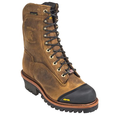 Chippewa Boots Mens 25385 Eh Brown Super Series Waterproof 9 Inch Logger Boots