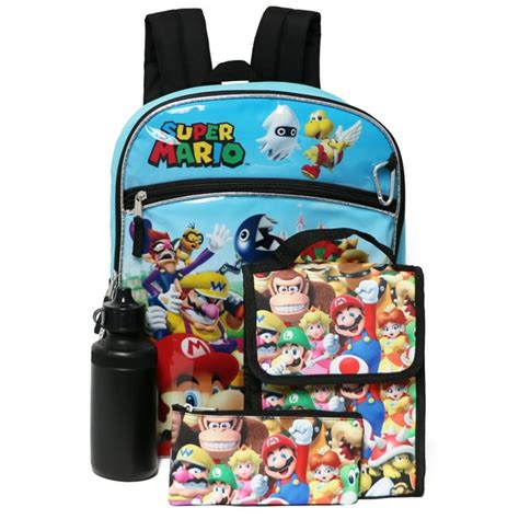 Nintendo Super Mario Brothers Backpack 5 Piece School Supplies