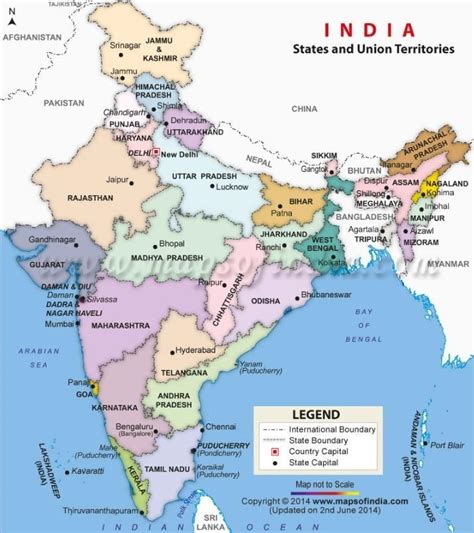 Map Of India With State And Capital Maps Of The World