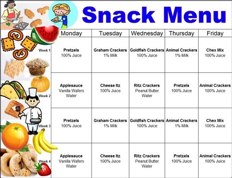 Meals And Nutrition Child Care Meals Daycare Lunch Menu Care Meals
