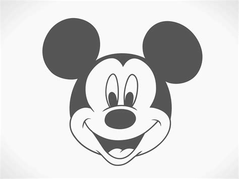 Sketsa Gambar Kepala Kartun Mickey Mouse