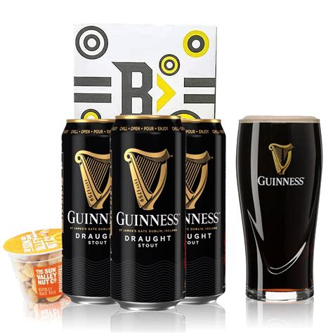 Guinness Draught Stout 440ml Cans T Set With Pint Glass 3 Pack 4