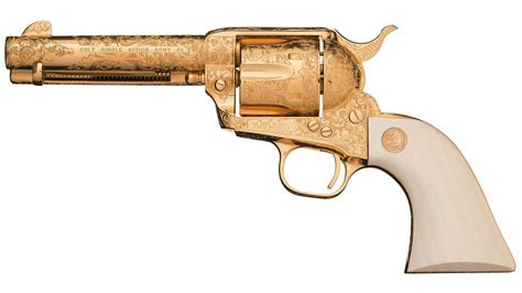 Engraved And Gold Plated Colt Single Action Army Revolver Rock Island