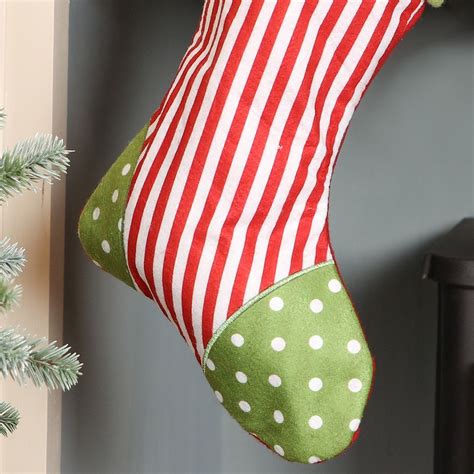 Red And White Candy Stripes Christmas Stocking
