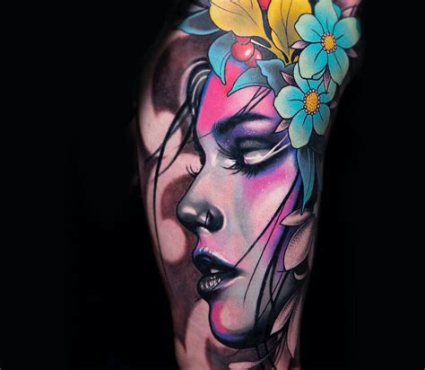 Girl Face Tattoo By Rich Harris Photo 30061