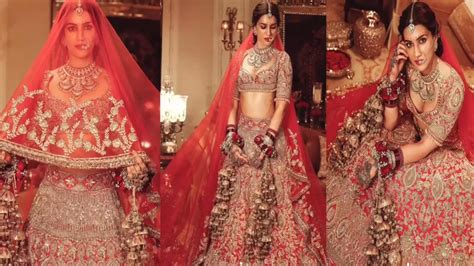 Kriti Sanon Turns Muse For Designer Manish Malhotra Looks Glamours In Bridal Lehenga Hindi