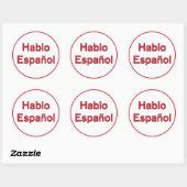 Hablo Español I Speak Spanish Classic Round Sticker Zazzle