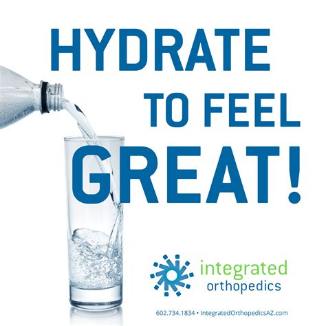 Stay Hydrated To Feel Great Integrated Orthopedics
