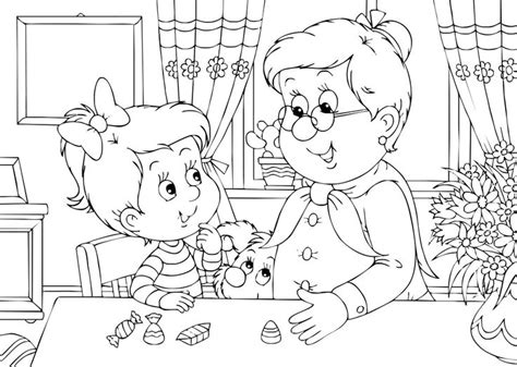 Grandparent Day Coloring Page For | Coloring University | Happy