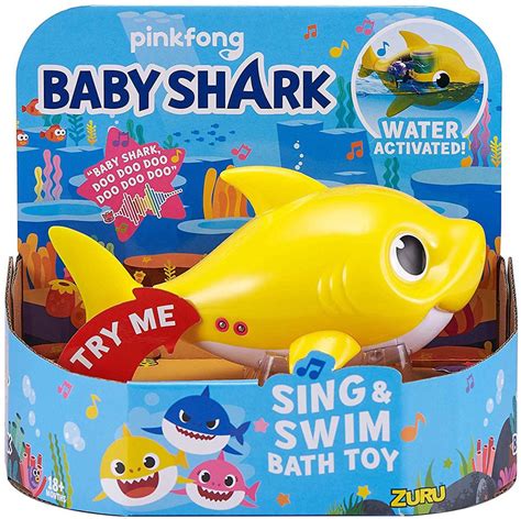 Baby Shark Robo Alive Sing Swim Baby Shark Robotic Bath Toy Yellow Zuru