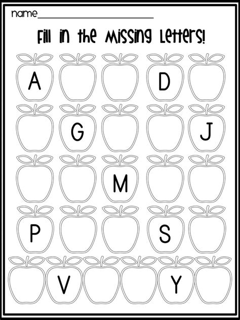 Apple Letter Fill in the Blank / Trace | Alphabet worksheets preschool