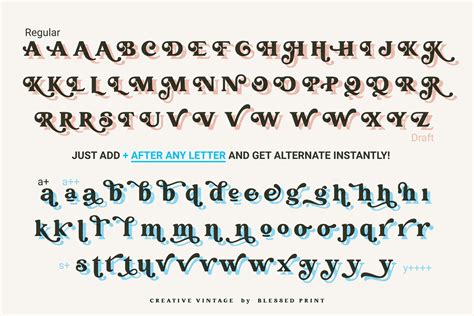 Creative Vintage Font Serif Fonts Blessed Print