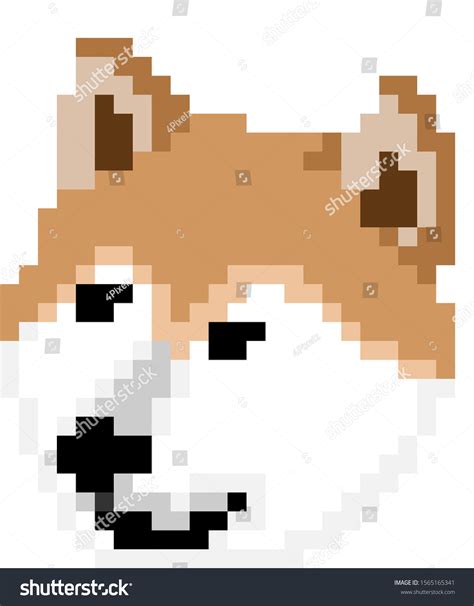 Vector Pixel Art Shiba Inu Dog Stock Vector Royalty Free 1565165341