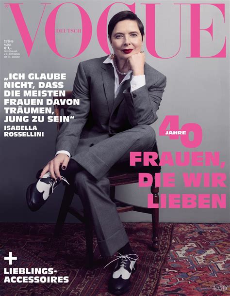 Cover Of Vogue Germany With Isabella Rossellini March 2019 Id48555