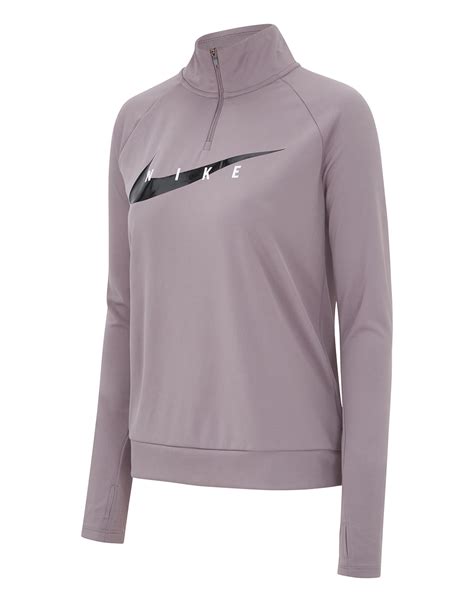 Nike Womens Swoosh Run Half Zip Purple Life Style Sports Ie