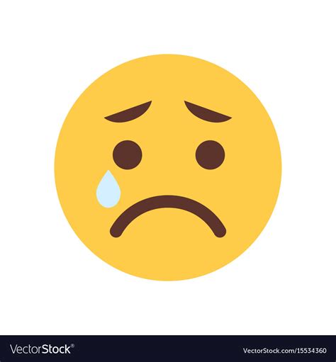 Yellow Cartoon Face Cry Sad Upset Emoji People Vector Image