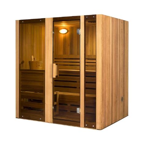 Aleko 4 Person Hemlock Electric Heater Sauna Sti4hem Hd The Home Depot