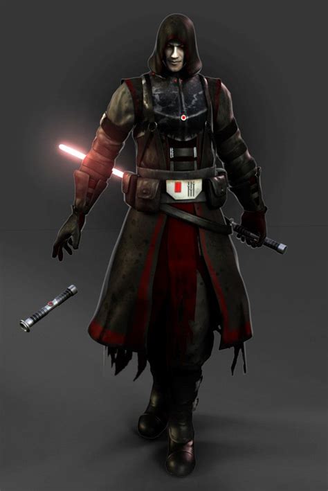 A Character From Star Wars The Old Republic Holding Two Lightsabes In