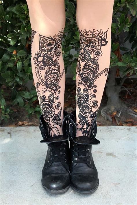 Henna Tattoo Tights By Alison From Blog La Dupras Trendylegs