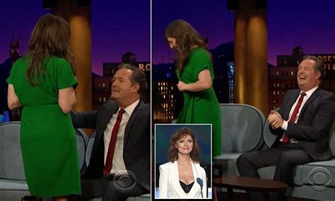 Mayim Bialik Flashes Piers Morgan On The Late Late Show To Support