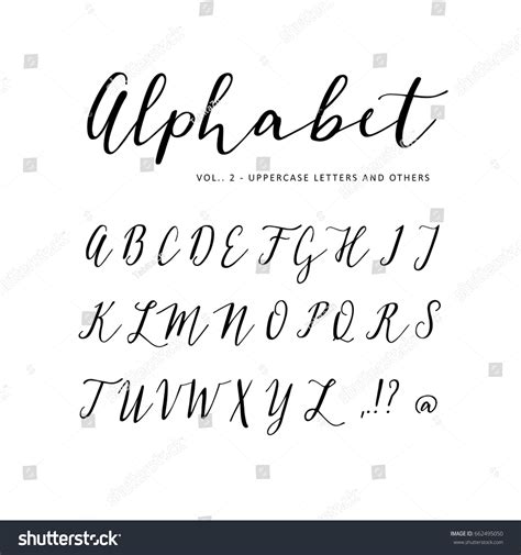 Hand Drawn Vector Alphabet Script Font Stock Vector Royalty Free