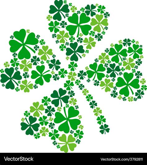 4 Leaf Clover Lucky Clover For St Patricks Day Vector Image