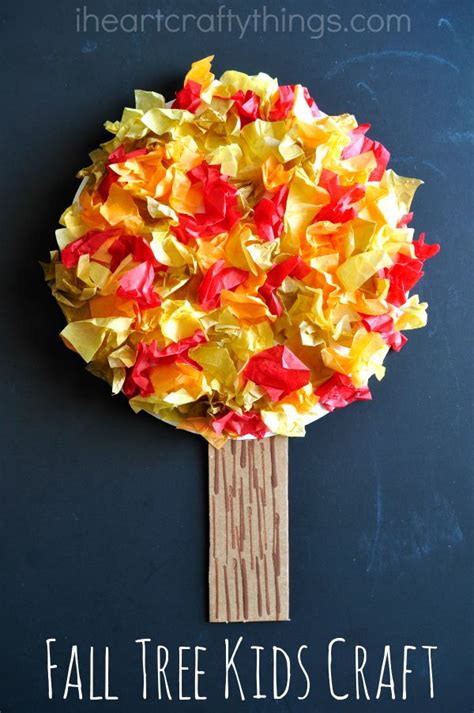 Tissue Paper Fall Tree Craft I Heart Crafty Things