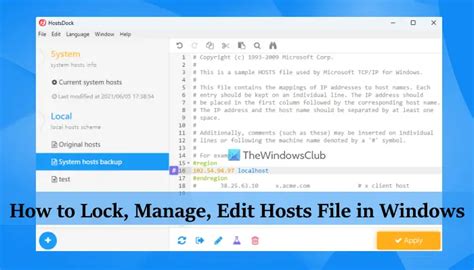 Hosts File In Windows 11 10 Location Edit Lock Manage Thewindowsclub