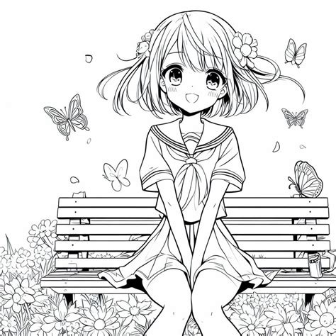 Cute Anime Girl Coloring Page Download Print Or Color Online For Free