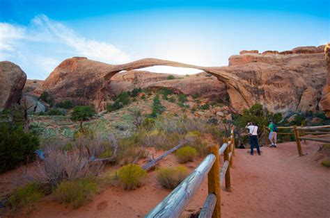 Hiking To Landscape Arch In Arches National Park Camera And A Canvas