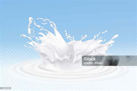 Vektor Susu Realistis Atau Percikan Yogurt Krim Mengalir Blot Putih Abstrak Susu Terisolasi Pada