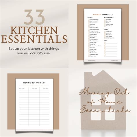 Kitchen Essentials Checklist Moving Out