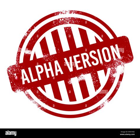 Alpha Version Red Grunge Button Stamp Stock Photo Alamy