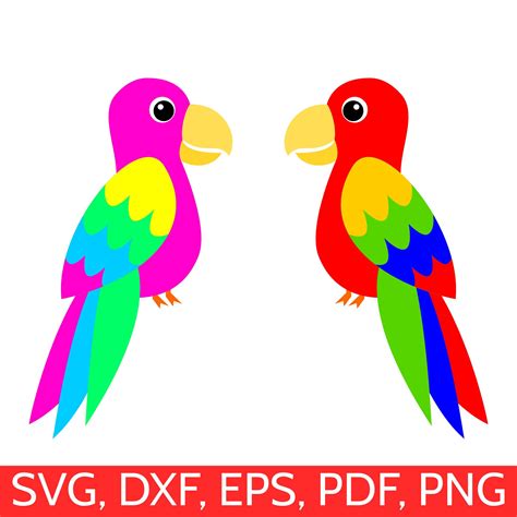 Tropical Parrot Svg File For Silhouette And Cricut Tropical Birthday