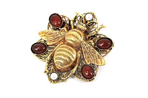 Bee Brooch Bee Jewelry Vintage Bumble Victorian Bee Bumblebee Etsy